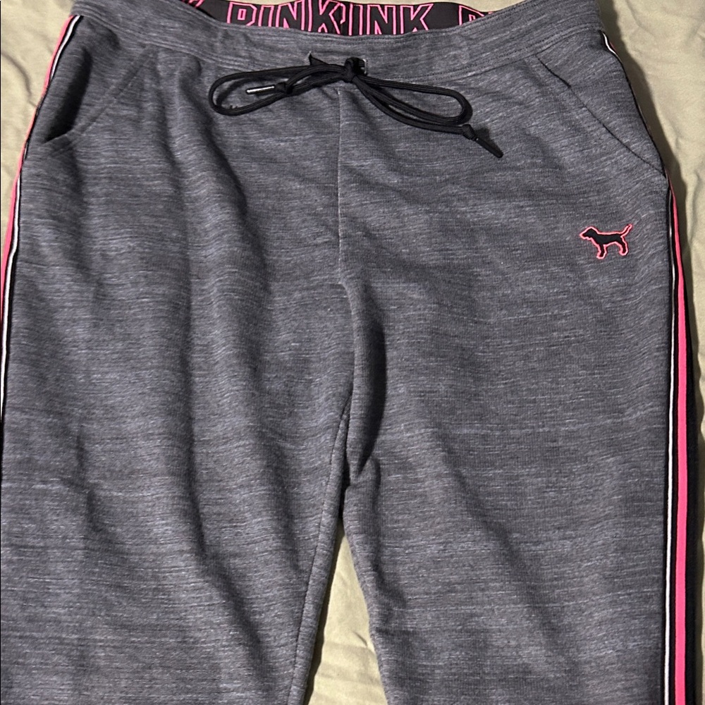 PINK GrayJoggers with Pink Accents